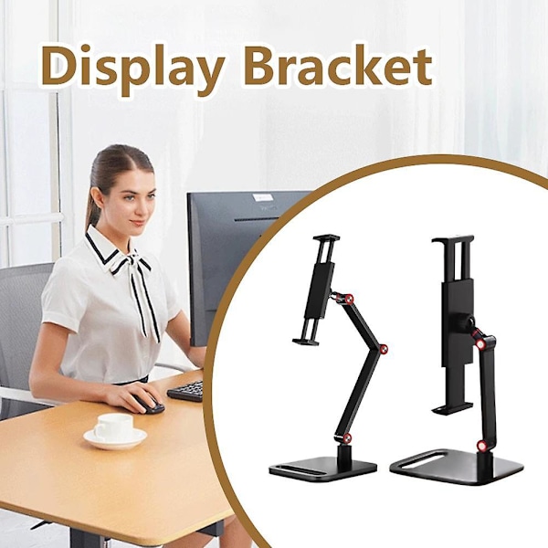 Brakett Monitor Skrivebordsholder Metallstativ 16In Universal Utvidbar Skjermbase（3 knuter）