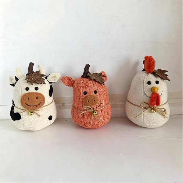 Gårdsvenner Gresskarfigurer 15 cm Ku Gris Kylling Sett Bomull PP Kompakt Pig 1pcs