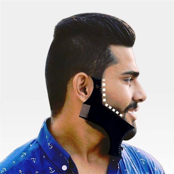 Mænds skægformer værktøj gennemsigtig skabelon styling kam skabeloner（BK）