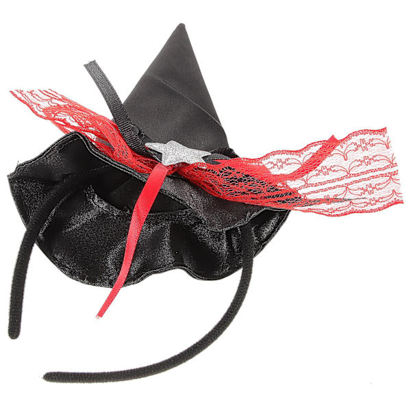 Halloween-fest huvudband dekor Tiny Witch Hat Hair Band Halloween-tema Cosplay Hair Hoop（23X15cm，Röd）