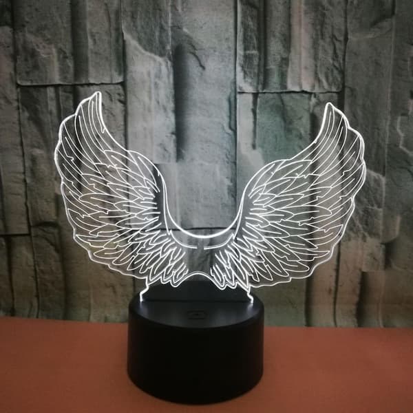 3D Englevings Natlys Lampe Illusion Natlys