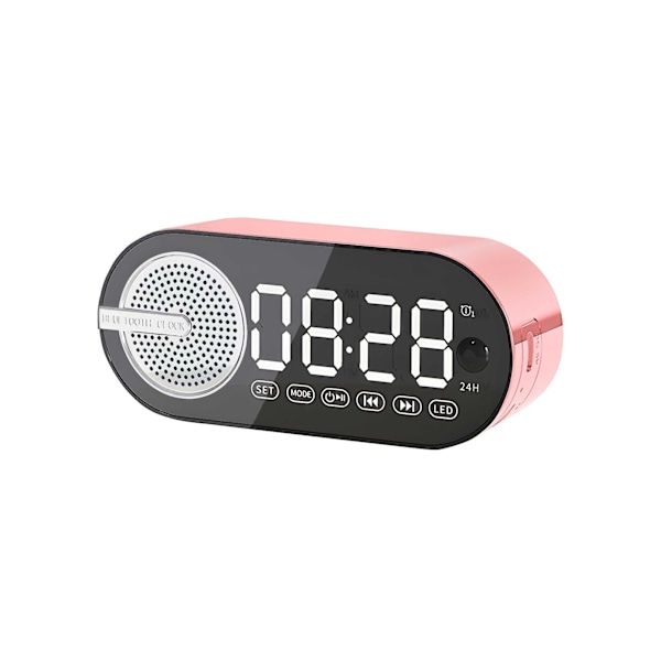Intelligent Sensing Bluetooth Sound Alarm Clock, Bluetooth Sound, Dazzling Lights, Portable Mini Desktop, Home And Outdoor（Rosa）