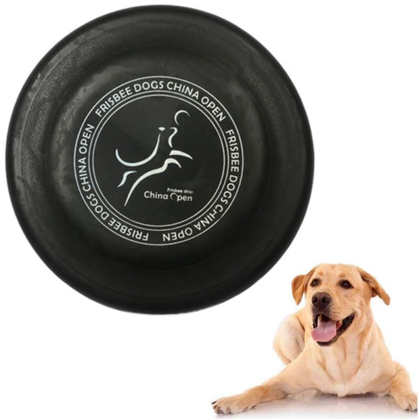 Koiran frisbee Frisbee kumista älykkyyslelu luonnonkumi Ø 23cm vesilelu uimalelu pienille ja keskikokoisille koirille, musta
