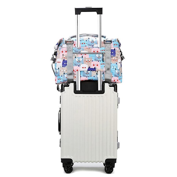 Reise Duffel Bag Weekender Overnatting Bag Gym Tote Bag med Tørr og Våt Separat Lomme for Kvinner Jenter Skulder Bag Treningsbag Vann Resista