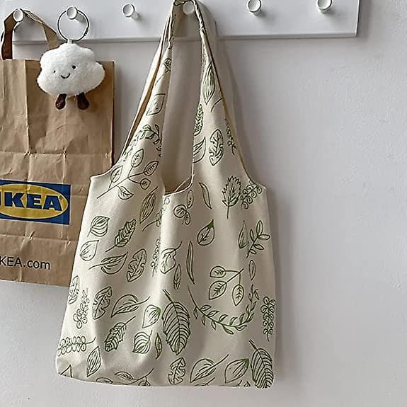 Minimalistisk buket søde muleposer æstetisk blomsterlærred genanvendelig indkøbstaske blomsterlærred mulepose til kvinder piger
