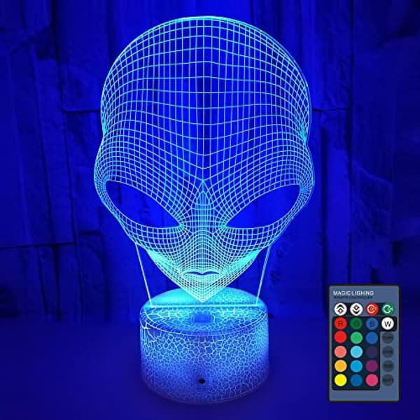 3D nattlys 16 farger som kan dimmes Alien