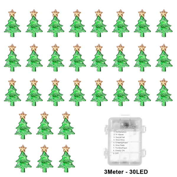 Julgransbelysning Julgransljus Batteri Led 8 Blinkande lägen