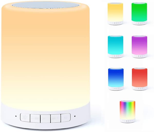 Bluetooth-højttalerlampe, smart touch-nattelys med Bluetooth-musikhøjttaler