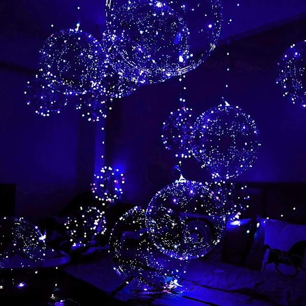5 st Ballonger, Lysande Ballonger, LED-Ballonger med Sticka, Färgglada LED-Ballonger, Helium-LED-Ballonger, Färgglada LED-Fairy Lights