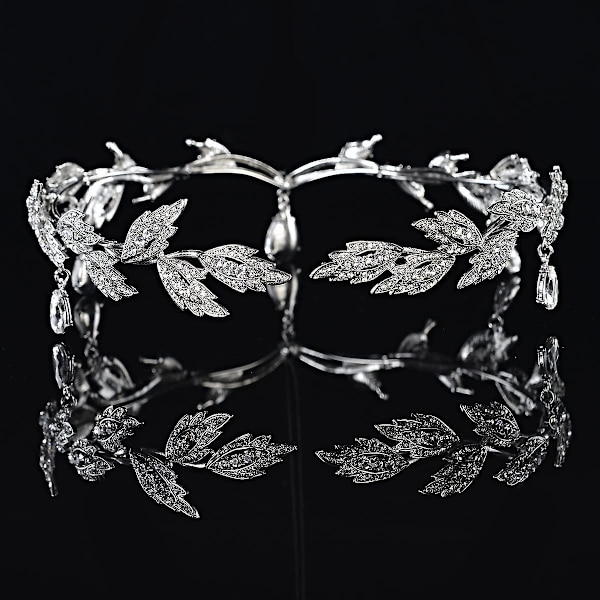 Hodeplagg Krystallperlet pannebånd Krystall Rhinestone Bryllup Hodebånd Brud Hårtilbehør
