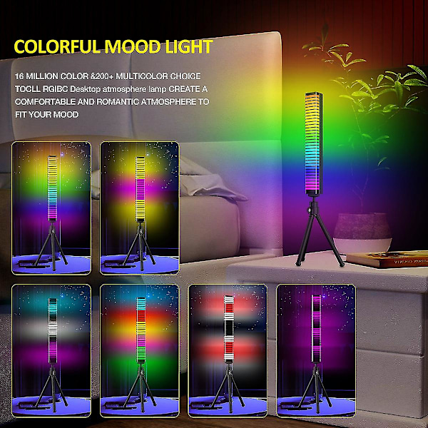 Ambient belysning, spelbelysning Rgb ljuslist, uppladdningsbar smart belysning（3D svart）