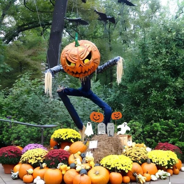 Sæt med 6 Halloween Havepynt til at Plante - Dimensioner: 44 x 15 x 1 cm