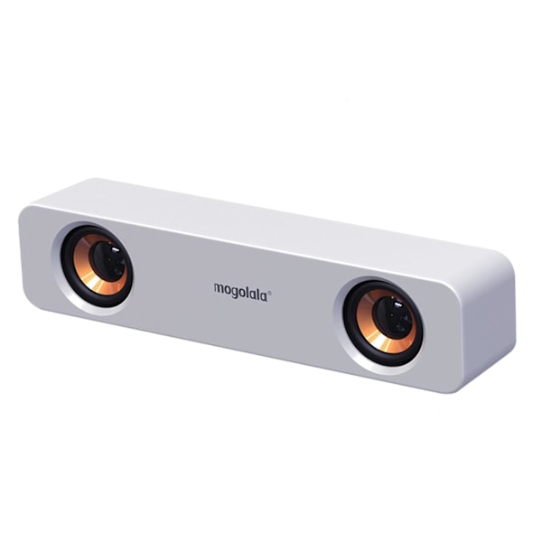 Surround Sound Bar Wired Computer Speakers Stereo Subwoofer Mini Speaker（Free Size，White）