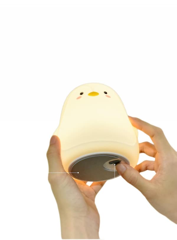 Søt pingvin nattlys - Lampe pingvinlampe silikon natt