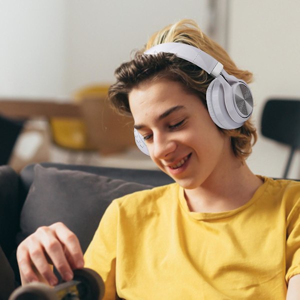 Trådlösa Bluetooth-hörlurar med djup bas, intelligent brusreducering, lång räckvidd, hopfällbara, Bluetooth 5.0/TF-kort