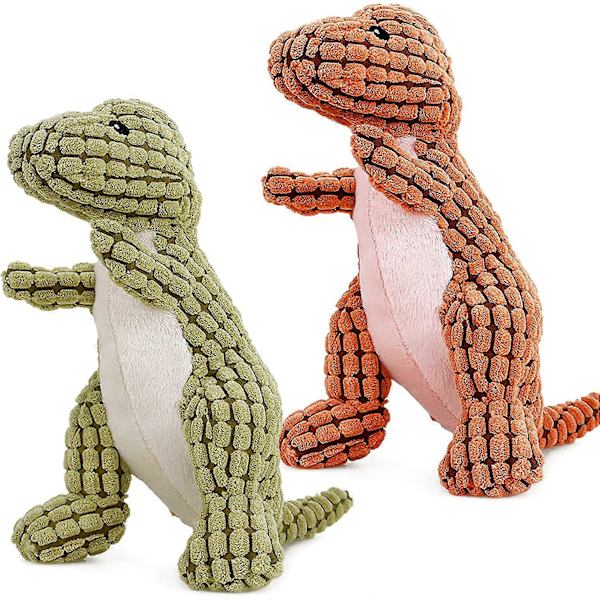 Plush Dinosaur Hundeleksaker Hållbara Hundeleksaker för Aggressiva Tuggare Små Ras Söta Dinosaur Pipande Hundeleksaker Hund Tuggleksaker för Små Mellanstora Hundar och Valpar