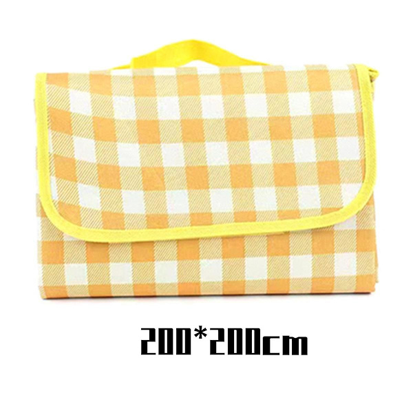 200X200cm Utendørs Camping Matte Sovematte Piknik Matte Fortykket Vanntett Strand Teppe Camping Ti（Gul）