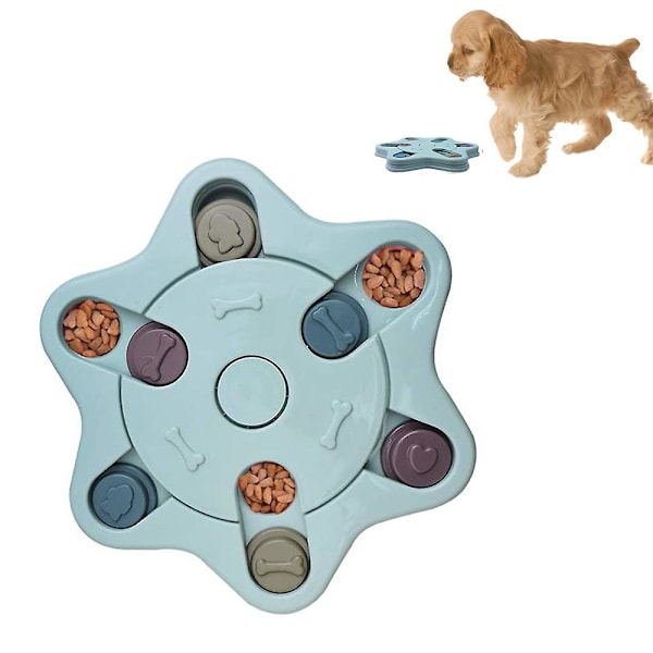 Interaktivt pusselspel hund leksak, godis dispenser för hundar träning rolig utfodring, färgglad design långsam matare för att hjälpa husdjur matsmältning
