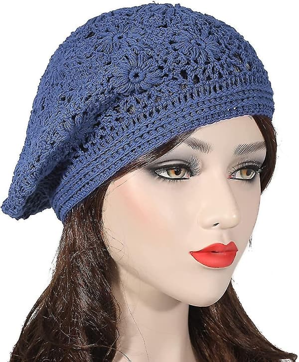 Kvindernes Bomulds Sommer Hæklet Hat Letvægts Retro Håndlavede Berets