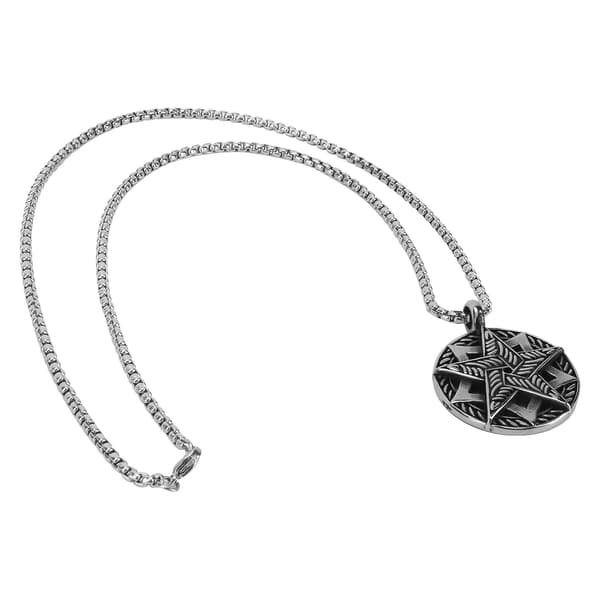 Halsband i titan - Stjärnformad berlockkedja för herrmode