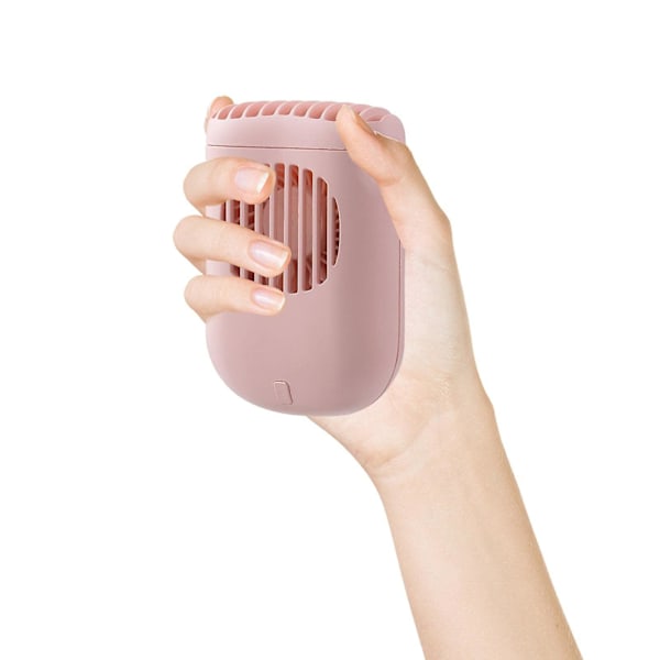 USB Genopladelig Bærbar Halsventilator (Pink)