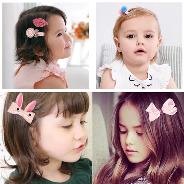 18 st Baby Girls Håraccessoarer Set Hårklämmor Elastiska hårband Spännbandssats för baby Tonåring Småbarn Olika stilar