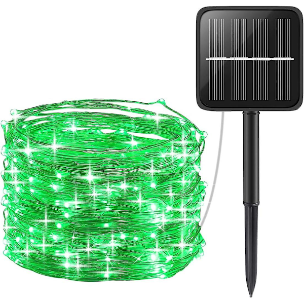 St. Patrick's Day Solar String Lights, Mini 100 LED Koppartrådslampor, Fe-lampor, Vattentäta solcellsdekorationer för inomhus- och utomhusbruk, trädgårdar, H