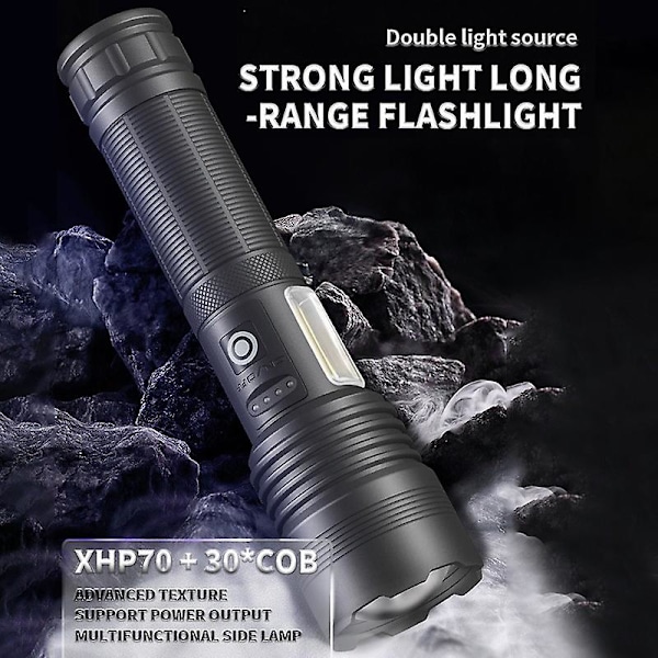 Xhp70+30 * Cob Röd Och Vit Stark Ficklampa