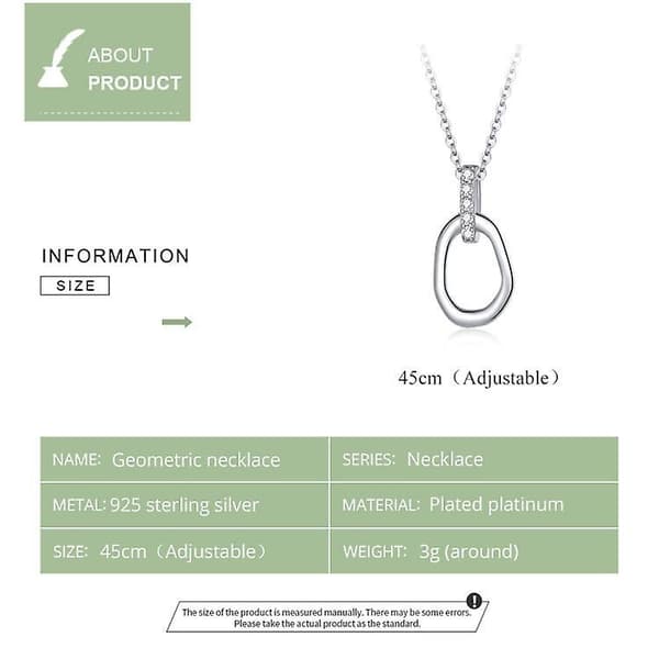 S925 Sterling Silver Geometri Dam Halsband Smycken