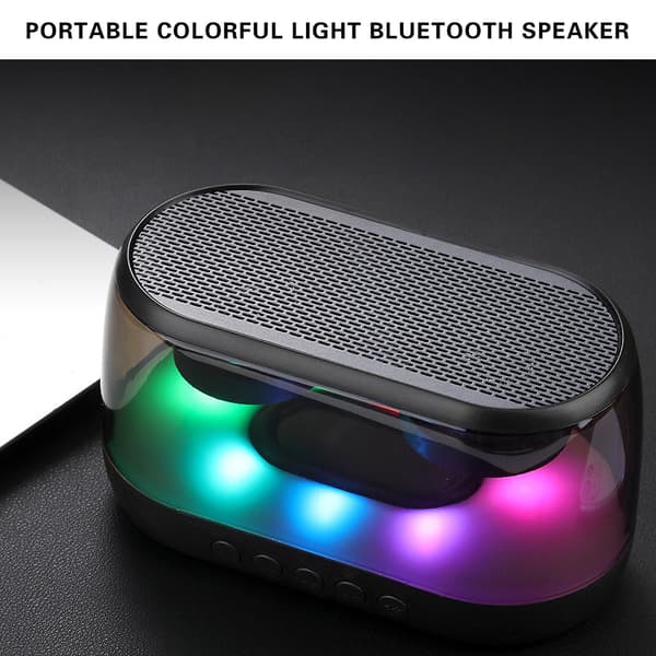 Udsalg Bluetooth Audio Light Dobbelt Højttaler Desktop Farverigt Lys Trådløs Bluetooth Kortindsættelse Højttaler Multifunktionel Audio