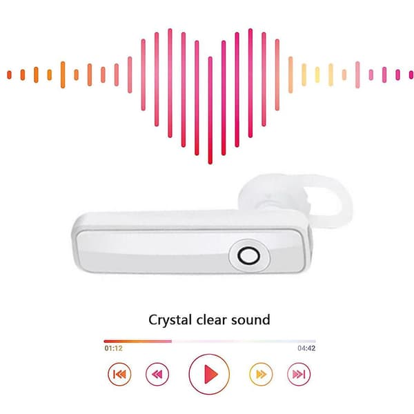 Bluetooth-headset trådløst headset mobiltelefon håndfri in-ear-hvid