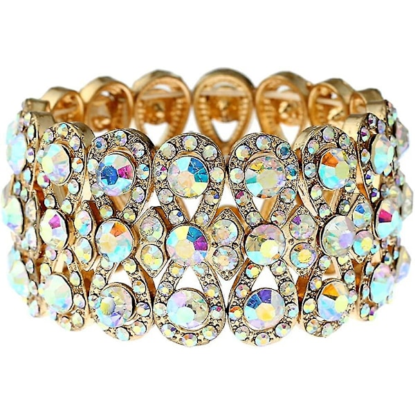 Katea Stretch Bracelet Bridal Rhinestone Bangles Statement Wedding Bracelet Jewelry For Women