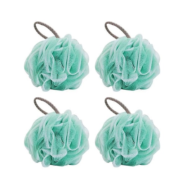 4-pack Mesh Puff Duscharboll Bad Duschsvamp Kroppsskrubb Exfoliator (Färg: Grön2, Storlek: 4 st) Grön2 4 st