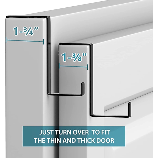 Over The Door Hooks 10 Pack, Z-formet dørhængerkrog passer til 1 3\\\\/8\\\201d