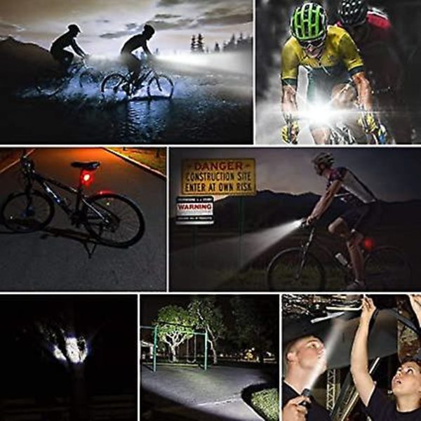 Dww-cykelbelysning med bakljus, fram- och bakcykellampa IPX6 vattentät cykellampa USB-laddningsbara cykellampor för cykel