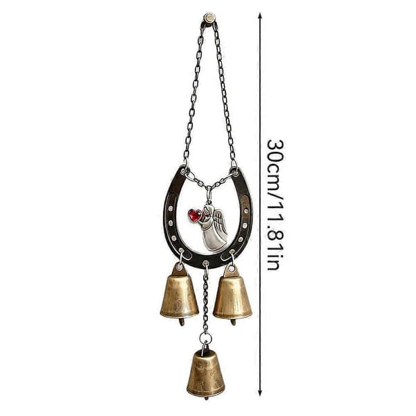 Ängel Hästsko Vindspel Metall Järn Hem Trädgård Dekor Passar Träbalkar 30 cm 2pcs