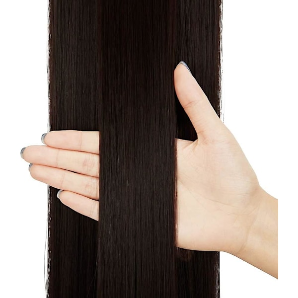 28 tum Ponytail Extension Lång Rak Wrap Around Clip In Syntetisk Fiber Acsergery Present