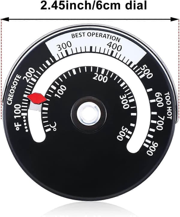 Magnetisk Vedspis Termometer Eldstad Rör Termometer Rökrör Temperaturmätare för att Undvika Spisfläkt Skadade av Överhettning (2)