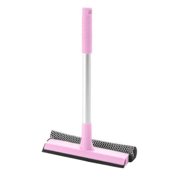 Avtagbar dubbelsidig glasrengöringsborste fönsterputs squeegee skrubber_h（Rosa）