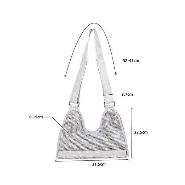 Armslynge: Åndbart net, aluminiumslegering, velcro, grå - 31,5x22,5 cm