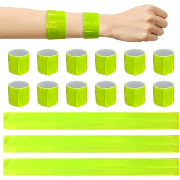 Reflexarmband, 15 delar Reflexarmband Säkerhetsreflekterande band för vuxna och barn för löpning, nattlöpning, cykling