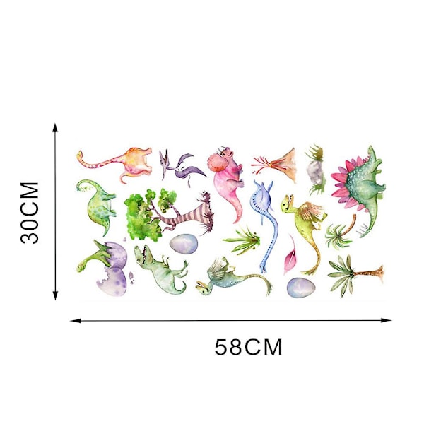 Et sett med tegneserie dinosaurer veggklistremer Veggklistremer Veggdekorasjon