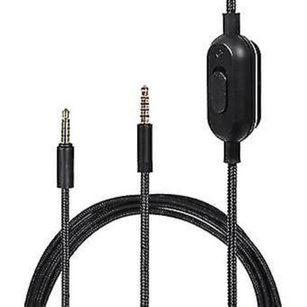 3,5 mm kabel med kontroll for Logitech Gpro X G233 G433 hodetelefoner svart