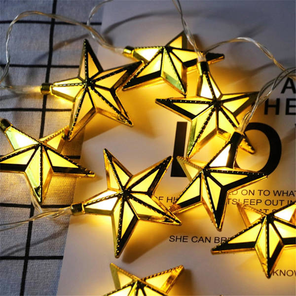 Eid-dekorationer för hemmet Ramadans Eids ljusslingor 65 tum-lampa heminredning (gul)