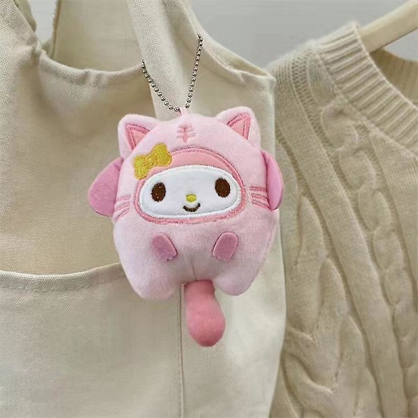 Sanrio Kuromis Cross-dressing Cat Doll Keychain Backpack Pendant Plush Toys（A6 Keychain）