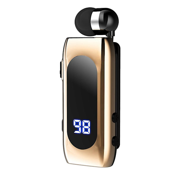 K55 Lavalier trådlöst headset digital display vattentät affärs kabel in-ear ultra Bluetooth headset,C（Guld）