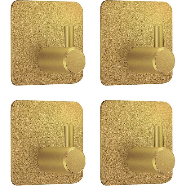 4 Pieces Golden Adhesive Hooks Towel Hooks, Self-adhesive Hooks Self-adhesive Gift