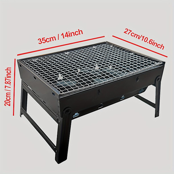 Bærbar, sammenklappelig grill: Perfekt til udendørs camping, picnics og mere! (Mellem størrelse)