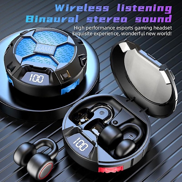 Tws Bluetooth 5.3 True Wireless Ear-clip -kuulokkeet, matalan latenssin pelikuulokkeet, Hifi-stereokuulokkeet, vedenpitävät urheilukuulokkeet, langattomat kuulokkeet