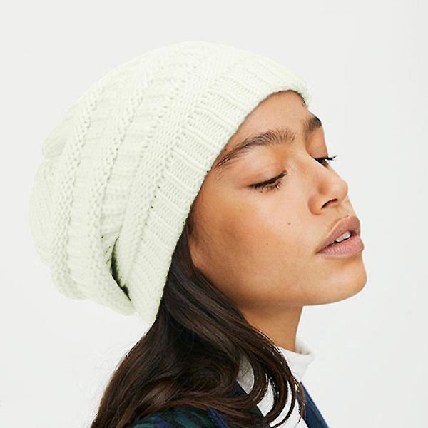 Fodrad ullhatt Dam stickad pullover mössa herr utomhus（Style3）